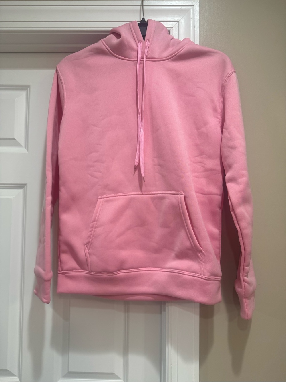 Everyday Pink Pullover Hoodie with Kangaroo Pocket, Sz L